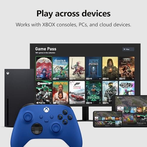 XBOX Wireless Gaming Controller | Shock Blue | Console, PC, & Cloud Devices | Textured Grip | Wireless, Bluetooth, USB-C Connectivity — view 5