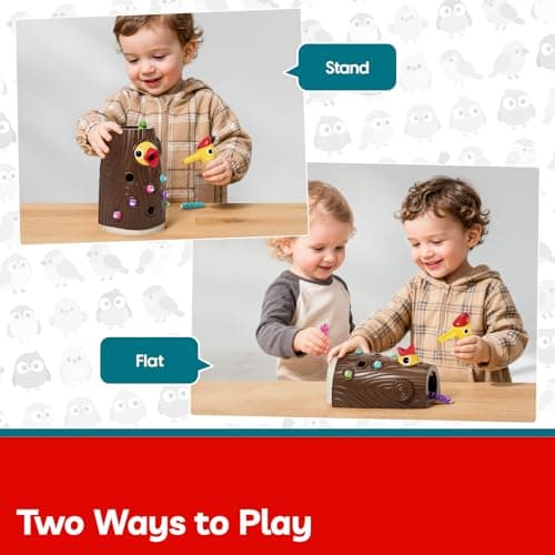 TOP BRIGHT Magnetic Pretend Play Game, Woodpecker & Worm Feeding Set, Fine Motor Skills Toy, Montessori Educational Gift for Toddlers — view 2