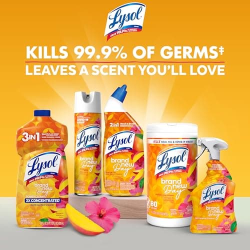 Lysol All Purpose Cleaner Spray, Multi-Purpose Disinfecting Spray, Kitchen & Bathroom Cleaner, Mango & Hibiscus Scent, 32 Fl Oz — view 5