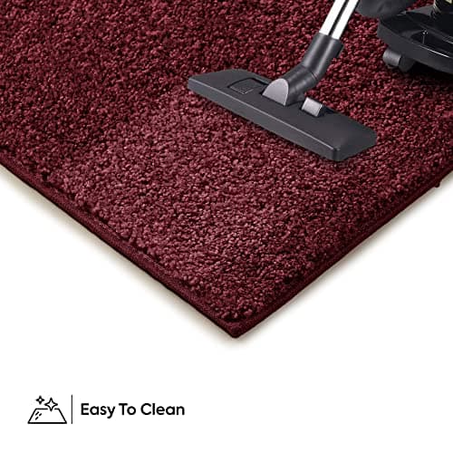 Ambiant Pet Friendly Solid Color Area Rugs Burgundy - 1.5' x 2.25' (18''x27'') Rectangle Mat, Indoor, Perfect for Living Room, Bedroom, Dining Room, Entryway, Doorway, Pet & Kids Friendly Rug — view 7