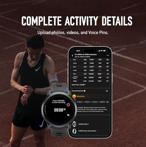 COROS PACE 4 Ultralight Sport GPS Watch, 1.2" AMOLED Touchscreen Running Watch, 19 Days of Daily use, Voice Features, Advanced Training Tools, Accurate GPS (Black Crystal, Aluminum) — view 5