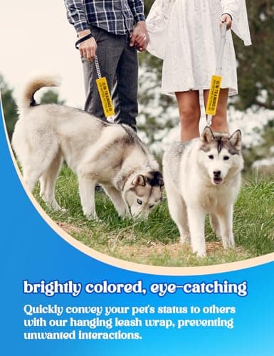 in Training Dog Leash Sleeve - Funny Yellow Alert Wrap with Hanging ID Patch | Ask Before Petting Service Dog Accessory, Perfect Pet Birthday Gift for Dog Owners — view 2