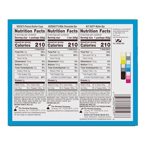 HERSHEY'S, KIT KAT and REESE'S Assorted Milk Chocolate Candy Variety Box, 27.3 oz (18 Pieces)