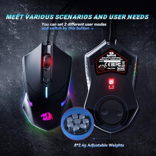 Redragon S101-3 PRO Gaming Keyboard and Mouse, RGB Backlit Programmable Keyboard Mouse with Software, Independent Macro Record Keys, Value Combo Set, New Update Version — view 7