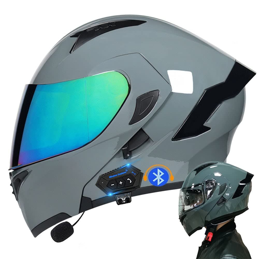 Modular Bluetooth Integrated Motorcycle Helmet, with Double Visor, Motorcycle Helmets, ECE Homologated, for Women and Men, Breathable and Comfortable — view 11