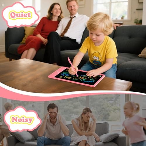 EooCoo LCD Writing Tablet for Kids, Road Trip Essentials 10 Inch Kids Drawing Pad, No Mess Coloring Books for Toddler, Travel Toys Airplane Activities, Back to School Gift for 3-8 Years Old Girls Boys — view 7