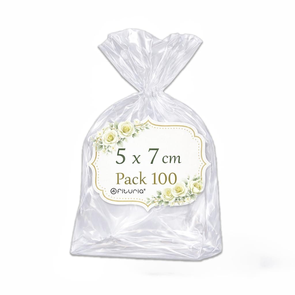 Ofituria Bolsas Celofán Transparente 10 x 15 cm, Bolsas Transparentes para Chuches y Regalos – Bolsas Plastico Transparente para Cumpleaños Infantiles, Galletas y Detalles, 1 Pack (100 Bolsas) — view 17