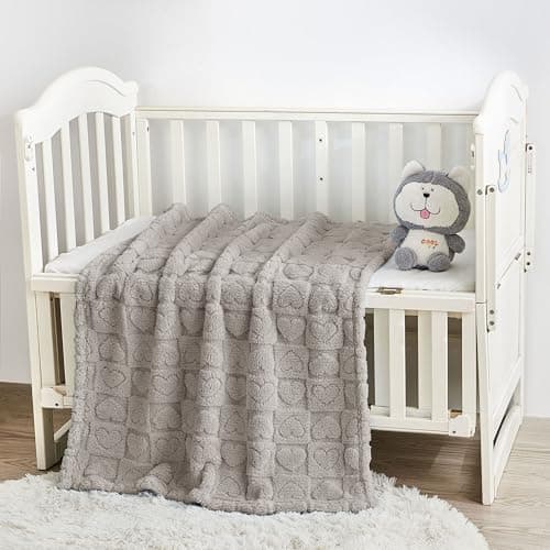 Yurhap Heart Baby Blanket, Love Plush Fleece Baby Blankets for Boys Girls