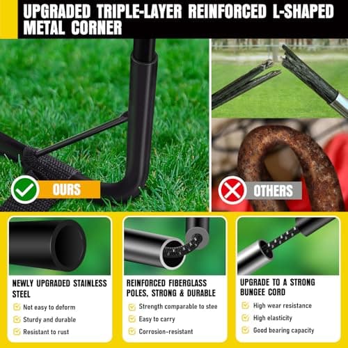 Soccer Goal, Kids Soccer Goals for Backyard Set, 2 Pack of 4x3 ft Portable Pop Up Soccer Net with Soccer Ball, Cones, Complete Training Equipment for Youth, Toddler Outdoor Sports Games — view 3