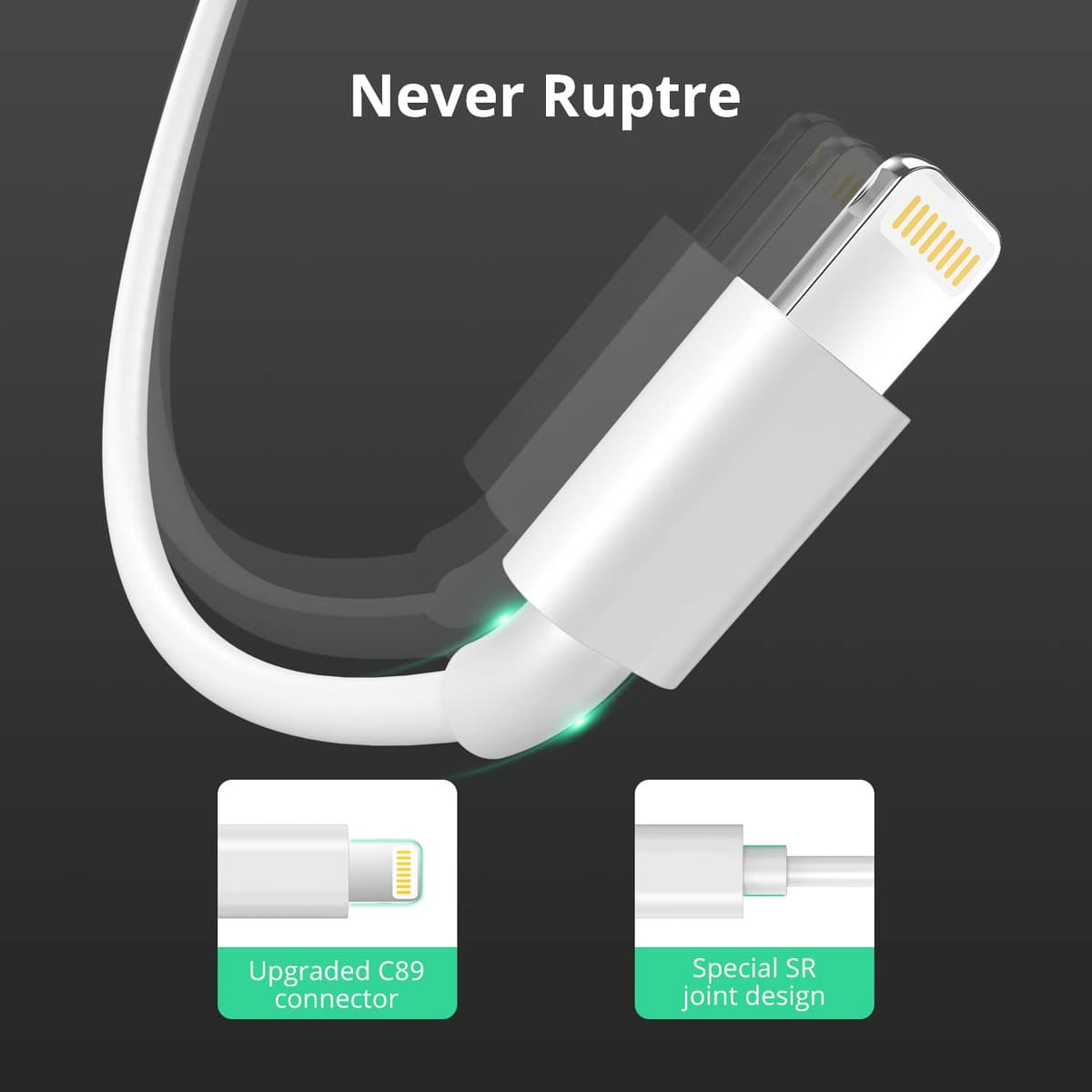 2Pack 1.8M iPhone Charger Cable [Apple MFi Certified] Lightning to USB Cable Lead 6 Foot, 2.4A Fast Charging Cable for iPhone 14 13 12 11 Pro Max XS XR X 8 7 6 Plus 5, iPad and iPod — view 3