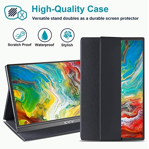 KYY Portable Monitor 15.6" 1080P Computer Monitor Screen Extender w/Cover — view 3