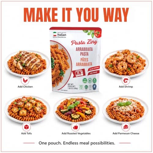 Pasta Zing Microwavable Arrabbiata Pasta, Pack of 7, 7.05 Ounce | Ready To Eat in 1 Minute | Made with 100% Italian Durum Wheat | Natural Ingredients | Spicy & Flavorful | Easy Meal & Side Dish — view 5