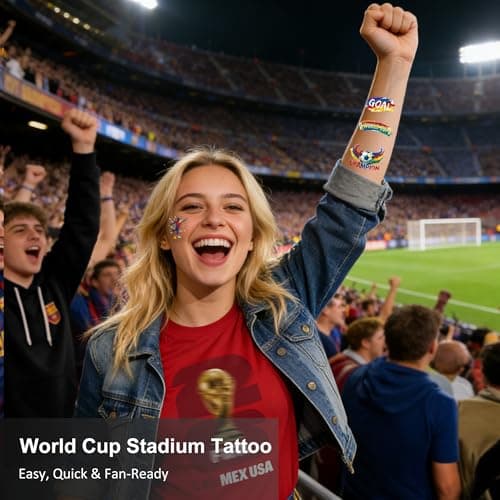 World Cup 2026 Soccer Temporary Tattoos 11 Sheets, Waterproof with Canadian Flag Face Stickers for kids adult, Soccer Fans Makeup World Cup 2026 Merchandise for Game Day, Sports Party Decorations — view 2