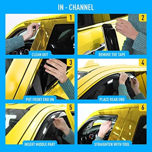 Extra Durable Window Deflectors in-Channel Window Visors Rain Guards Fit for Toyota Tacoma Double Cab 2024-2026, Sun Visors, Wind Vent for Shades, Exterior Car Accessories - 4 pcs. AG0941 — view 6