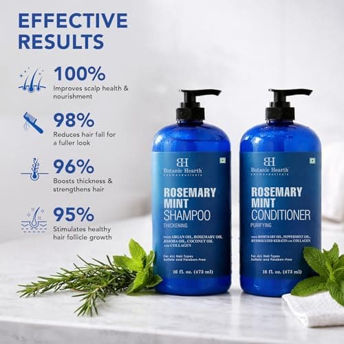 Botanic Hearth Rosemary Mint Shampoo and Conditioner Set, Thickening Formula, Promotes Hair Growth and Scalp Health Sulfate Free & Paraben Free, for Men & Women | 16 fl oz each — view 7