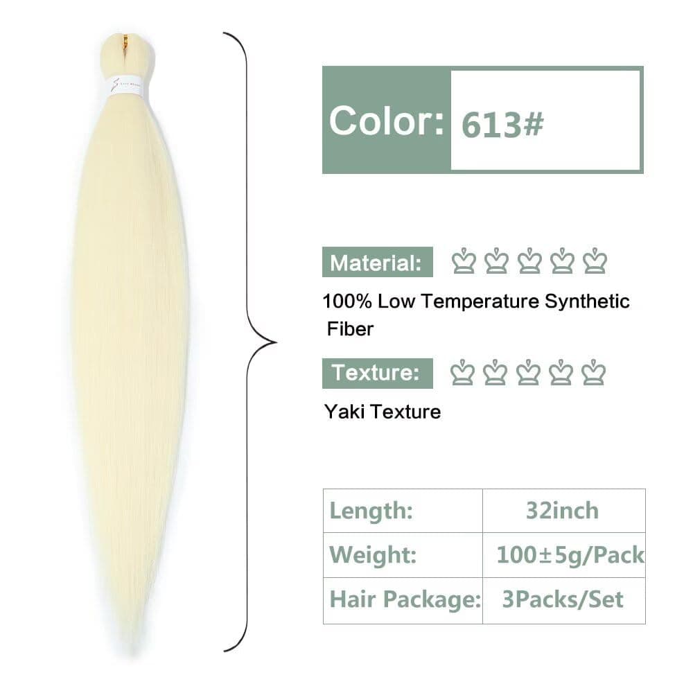 YDDM Capelli Per Treccine Africane Morado Extension Treccine Texture Yaki Easy Install per Principianti 32 Pollici 3 Pezzi Capelli Leggeri e Naturali per Box Braids, Twist e Crochet — view 180