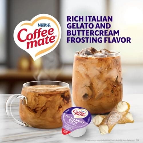 Coffee-Mate 84652 Liquid Coffee Creamer, Italian Sweet Creme, 0.375 oz Cups (Box of 50) — view 5