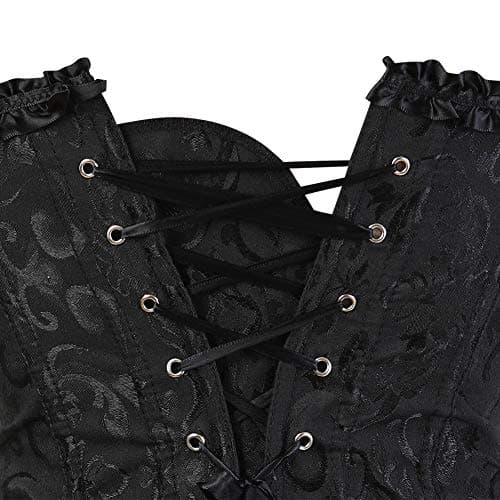 Grebrafan Plus Size Overbust Corset Classic Bustier Bodyshaper Top (US(4-6) S, Black) — view 3