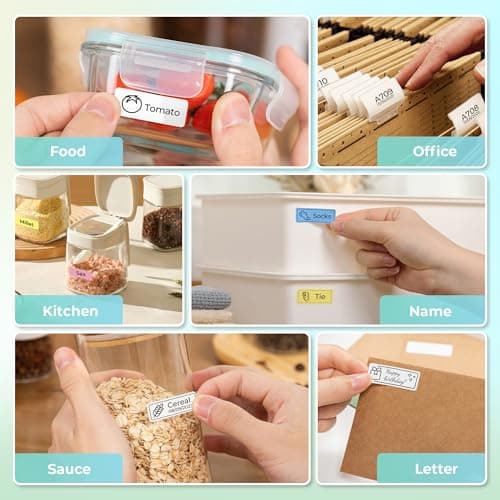 Nelko Label Maker Machine with Tape, P21 Portable Bluetooth Label Printer, Wireless Built-in Cutter Sticker Maker Mini Label Makers with Multiple Templates for School Organizing Office Home, White — view 5