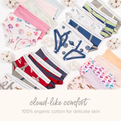 Burt's Bees Baby Girls' Organic Cotton Brief Underwear, 5-Pack — view 4