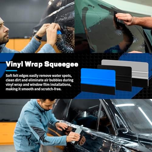 Arayker Car Wrap Tool Kit Vehicle Wrapping Tools Vinyl Wrap Applicator Tool Kit Window Tint Tools with Gloves & Vinyl Wrap Magnetic Holder for Car Wrapping, Window Tinting — view 5
