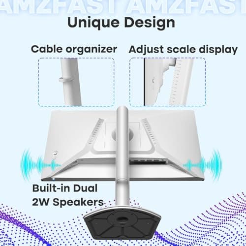 Amzfast 24 Inch Gaming Monitor 180Hz QHD (2560 ×1440) Fast IPS Monitor, 1ms G-SYNC Compatible, Built-in Speakers, 96% DCI-P3, HDR10, Height Adjustable, HDMI 2.0 x 2 & DP 1.4 x 2, AMZG24F6Q — view 5