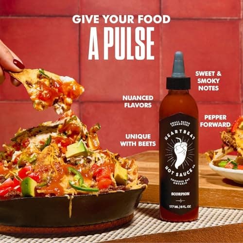 Heartbeat Hot Sauce Scorpion 3-Pack, 177 mL x3, 6/10 Heat, Trinidad Scorpion Pepper Sauce For Pizza, Tacos And Wings — view 3
