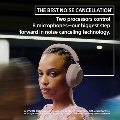 Sony WH-1000XM5 Premium Noise Canceling Headphones, Auto NC Optimizer, 30-Hour Battery, Alexa Voice Control, Silver — view 2