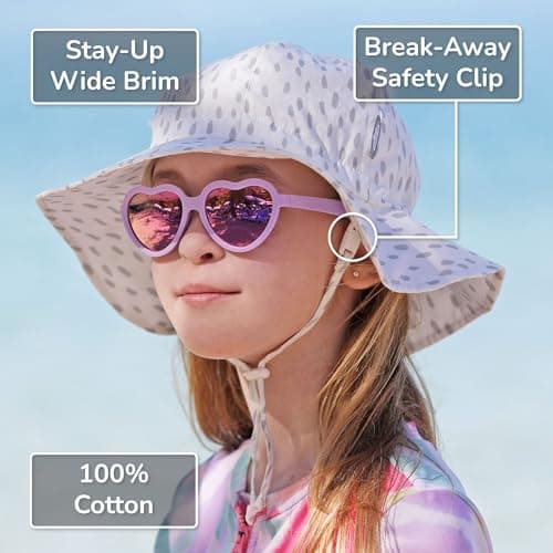 Jan & Jul Girls' Cotton Sun-Hat, 50+ UPF Summer Floppy Hat for Babies and Toddlers (M: 6-24 Months, Pink Daisy) — view 2