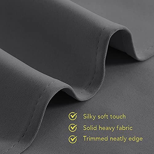 NICETOWN Short Blackout Curtain Panels - Bedroom Thermal Insulated Grommet Top Blackout Window Draperies Rideaux (W42 x L45 Inches, Grey, 2 Panels) — view 5