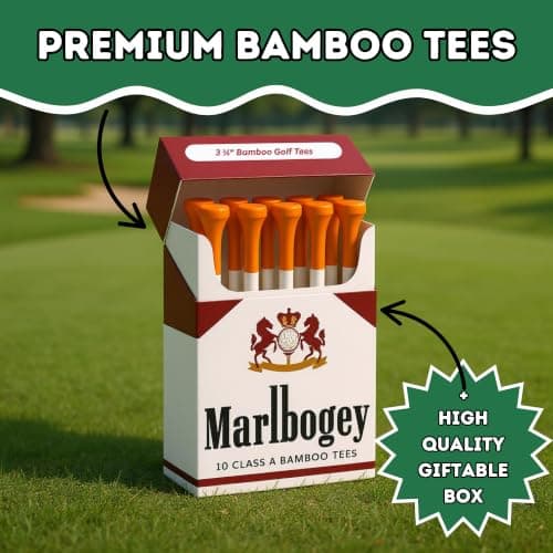 HahaHome Funny Golf Tees | Golf Accessories for Men – Bulk Carton | Top Golf Gifts for Men & Unique Golf Gifts for Golfers | Premium Golf Stuff & Golf Bag Accessories | Wooden Bamboo Tees