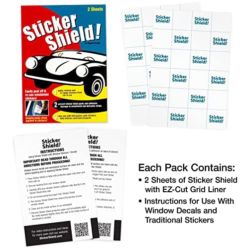 STICKER SHIELD - Windshield Sticker Applicator for Easy Application, Removal and Re-Application from Car to Car - 4 inch x 6 inch Sheets (Pack of 2 Sheets) — view 2