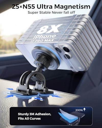 2-in-1 15W Magsafe Car Mount Charger, Magnetic Wireless Car Charger, 360° Dashboard & Air Vent Phone Mount, Phone Holders for Your Car, Car Accessories for Men Women for iPhone 17-12 — view 4