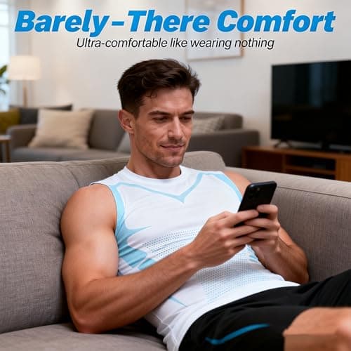 Lakemesure V Boost Shape Wear Shirt Men, V-Boost V2 Compression Tank, Quick-Drying Wicking Breathable Workout Gym Shirts (Black2,Large) — view 4