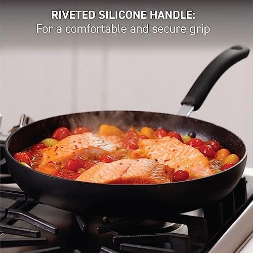 T-fal Ultimate Hard Anodized Nonstick Fry Pan Set 2 Piece, 10, 12 Inch, Oven Broiler Safe 400F, Cookware, Pots and Pans Set Non Stick, Kitchen Frying Pans, Cooking Skillets, Dishwasher Safe, Grey — view 4