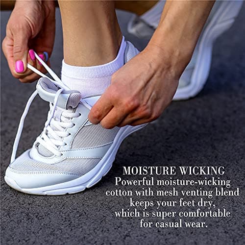 CHARMKING 8 Pairs Ankle Novelty Socks for Women Non Slip Cotton Socks No Show Socks Classic Low Cut Casual Socks (Black+White+Grey) — view 2