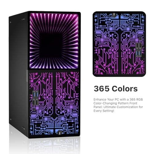 TechMagnet Gaming PC Desktop Intel core i7 8th Gen, Horizon+, AMD RX-550 4GB DDR5, 16GB RAM, 240GB SSD + 128GB SSD, HDMI, DVI, VGA, RGB Keyboard, Mouse, Win 11 (Renewed) — view 2