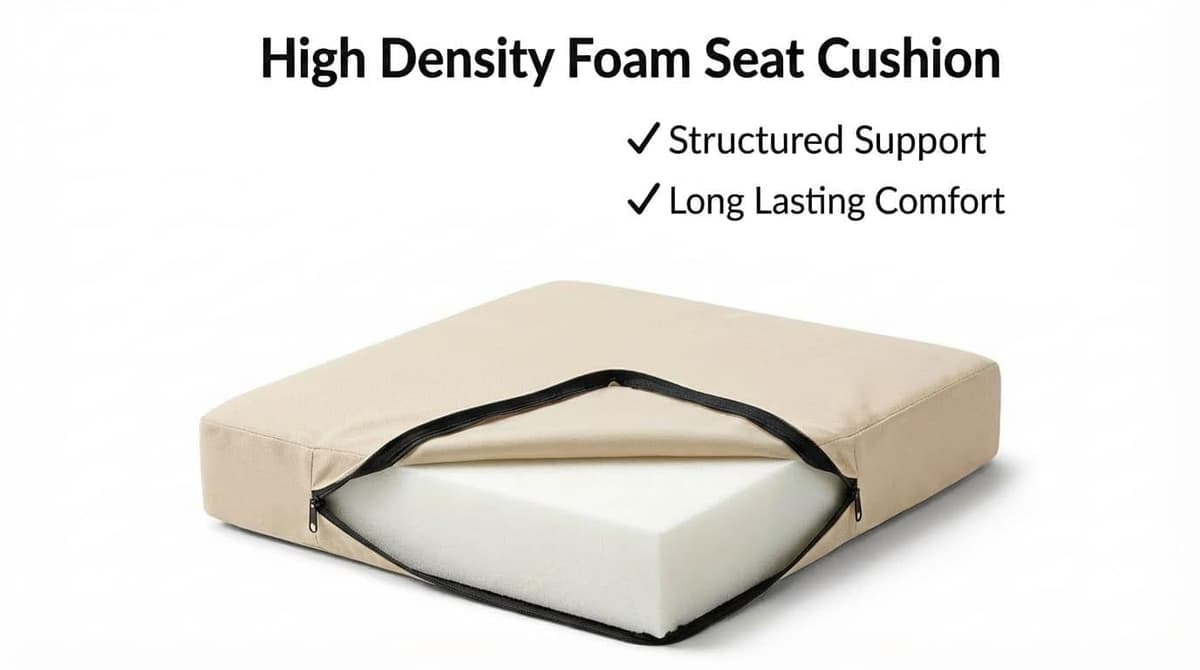 DREAMLAYER Rattan Garden Furniture Cushion Set – Outdoor Replacement Cushions for Patio Sofa & Conservatory – Water Resistant Covers (Cream, 6Pc (3x seat + 3x Back)) — view 3