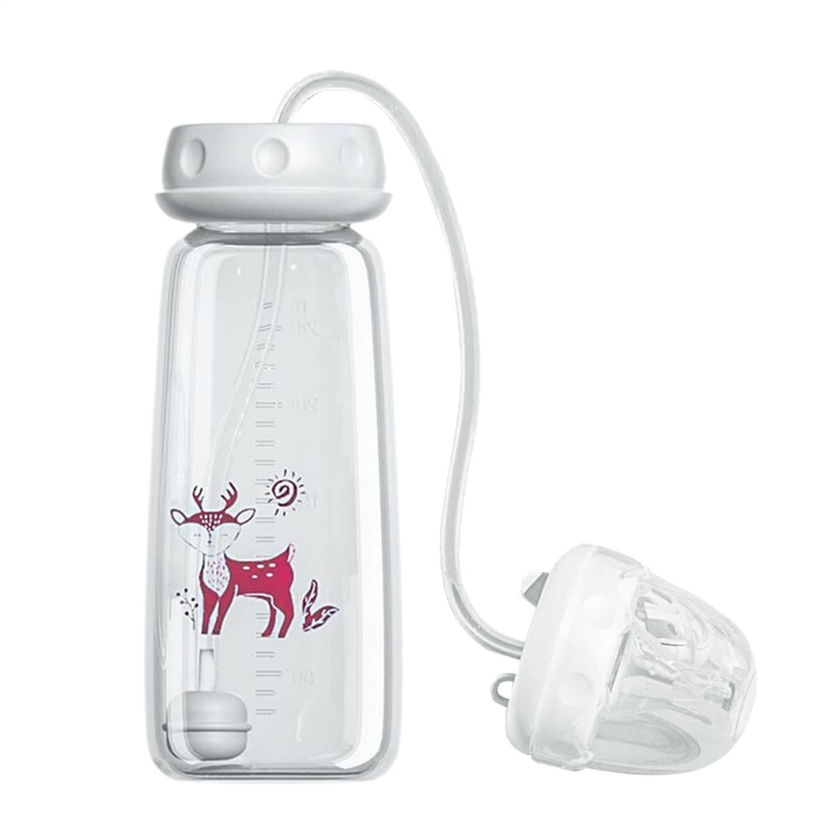 Anti-Colic Feeding Bottle, 240ml Hands Free Feeder Nursing Cup, Adjustable Fast-Flow Milk Bottle Feeding System for Both Male and Female Kids, Easy to Hold — view 10