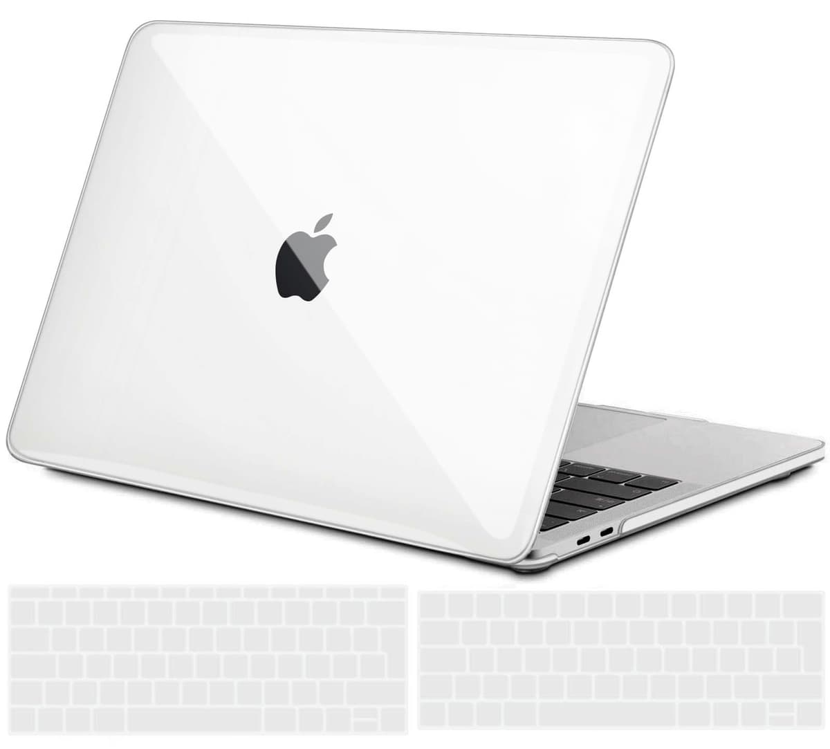TECOOL Case compatible with MacBook Air M1 & MacBook Air 13 inch Retina 2020 2019 2018 (A2337 A2179 A1932), Plastic Snap On Hard Shell Cover & UK EU Keyboard Protector, Crystal Clear (Glossy) — view 78