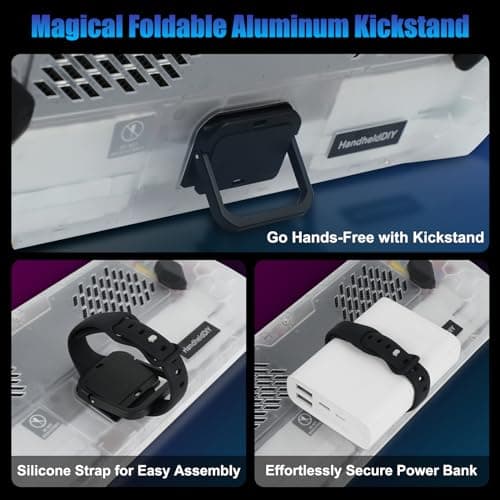 Cooling Modcase for ROG Ally - Back Plate Accessories, Heat Management Shell Case, Easy Installation Cover With Foldable Kickstand, and Custom Nameplate (Translucent) — view 4