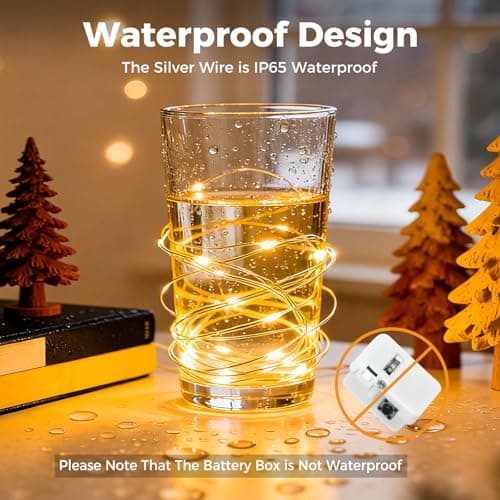 litogo Fairy Lights Battery Powered with 3 Modes, 7FT/2M 20LED Twinkle Lights Indoor, 6 Pack Waterproof Mini LED String Lights Battery Operated for Mason Jars Bedroom Party Wedding Decor, Warm White — view 5