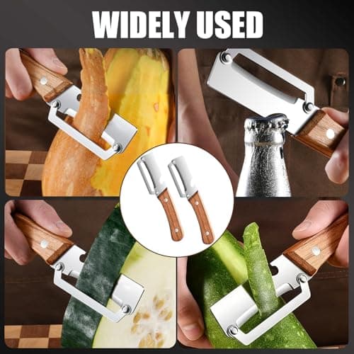 3PCS Zero Snag Wooden Peeler, Zero Snag Wooden Kitchen Tool, Peeler with Bottle Opener, 2-in-1 Multi-Functional Vegetable Peeler for Kitchen, for Fruit Veggie, Includes Bottle Opener — view 5