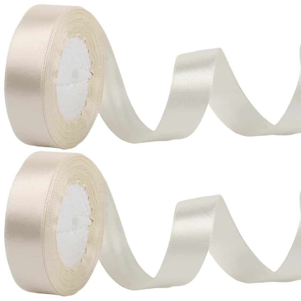 40mm Wide White Ribbon Thick Wedding Car Ribbon 22m, 1.5 inch Thick White Satin Ribbon for Gift Wrapping Wedding Car Christmas Birthday Cake Hair Bow Florist Bouquet Crafts Decorations — view 163