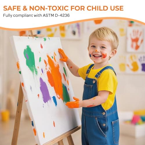 Nicpro 6 Colors Fluorescent Washable Paint Set for Kids, 4 oz Neon Paint — view 4
