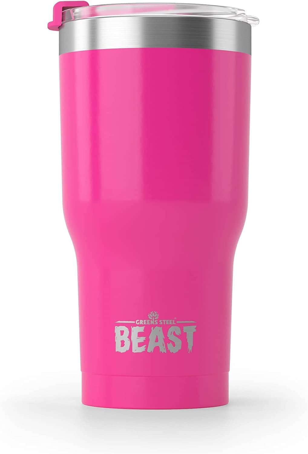 Greens Steel Beast Tumbler – 550 ml (20 oz), Rosa Ponqué | Vaso de acero inoxidable reutilizable con aislamiento al vacío | con 2 pajitas y cepillo de limpieza | Termo de viaje de doble pared — view 2