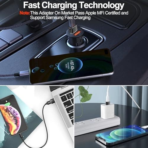 𝟒𝐏𝐚𝐜𝐤 𝐔𝐩𝐠𝐫𝐚𝐝𝐞𝐝 USB to USB C Adapter,Type-C Female to A Male Charger Converter for iPhone 17 Charger,iWatch Ultra SE 9 10 11,iPhone 17 Pro Max 16 15 14,Samsung S25,AirPods,iPad,Car,Xbox — view 2