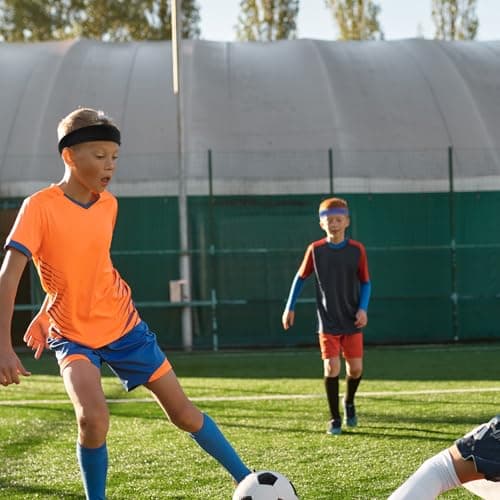 LIQWEI 5Pcs Boys Headband, Soccer Headbands for Boys, Sports Headbands for Kids Boy Headbanded for Sport, Kids Sweatbands Breathable Headband for Sports Running Exercise Football