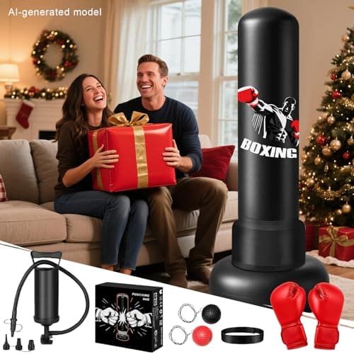 Freestanding Punching Bag for Adults,70'' Heavy Boxing Bag with Gloves and Pump,Men Women Stand Kickboxing Bags with Boxing Reflex Balls,Bigger Base Boxing Equipment Set for Training Fitness Home Gym — view 7