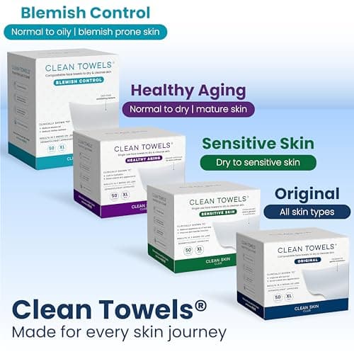 Clean Skin Club Clean Towels XL®, 100% USDA Biobased Face Towel, Disposable Face Towelette, Eczema Association Accepted, Makeup Remover Dry Wipes, Ultra Soft, 1 Pack, 50 Ct — view 9